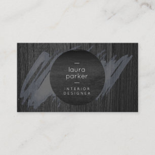 Schwarzes Holz Grau Wasserfarbe Spritzer Moderner Visitenkarte