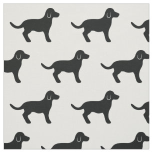 Schwarzes Hund-Silhouette-Muster Stoff