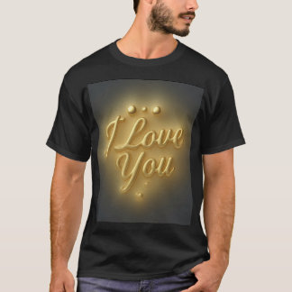 Schwarzes I Love You Shirt - Geschenk für den Freu