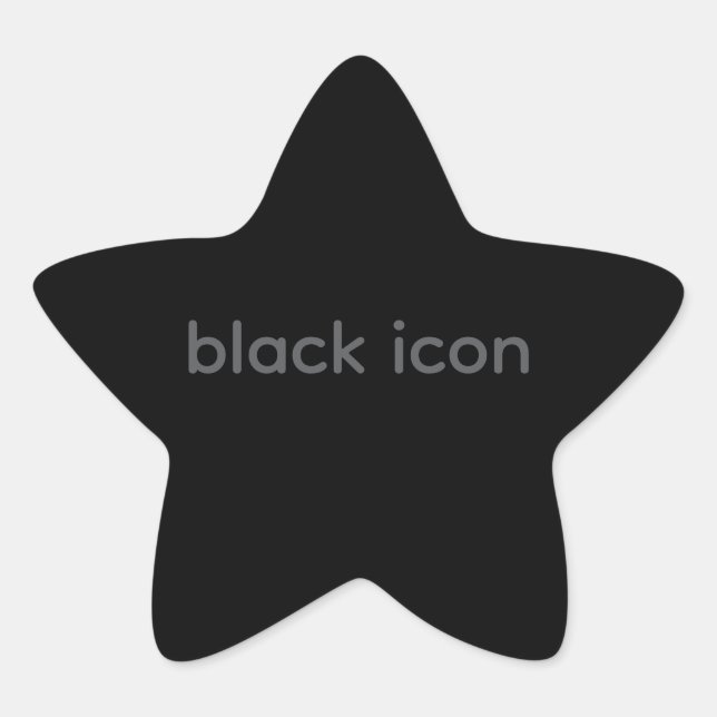 Schwarzes Icon - Typografie-Aufkleber Stern-Aufkleber (Vorderseite)