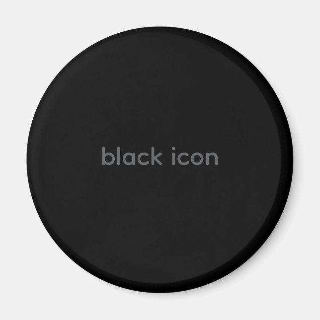 Schwarzes Icon - Typografie Magnet (Vorne)