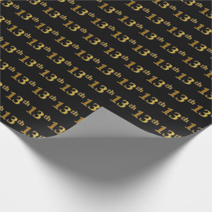 Schwarzes, Imitat-Gold13. (dreizehntes) Ereignis Geschenkpapier