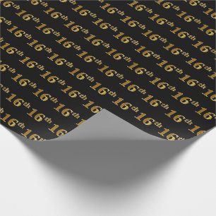 Schwarzes, Imitat-Gold16. (sechzehntes) Ereignis Geschenkpapier