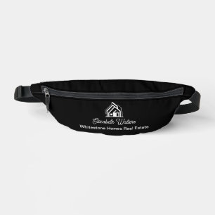 Schwarzes Immobilienunternehmen Personalisierter M Bauchtasche