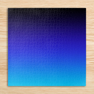 Schwarzes Indigo und Aquablau Ombre Puzzle