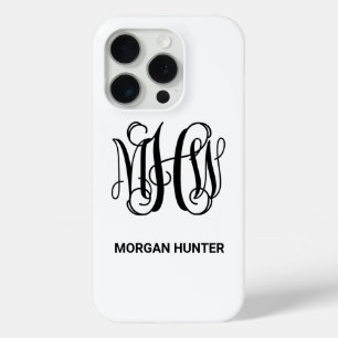 Schwarzes initiales Weinreben-Schriftmonogramm DIY Case-Mate iPhone Hülle