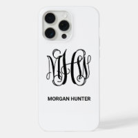 Schwarzes initiales Weinreben-Schriftmonogramm DIY