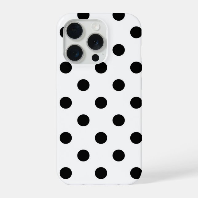 Schwarzes iPhone 15 Pro Case mit Punkten Hülle (Rückseite)