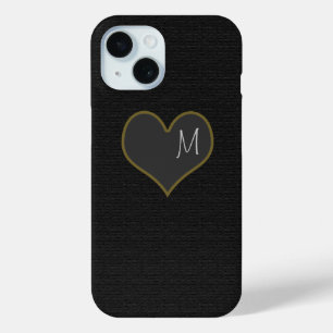 schwarzes iPhone 7 mit einem grauen Herz personali 15 Hülle
