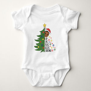 Schwarzes Jungen Melanin Jungen Weihnachtspulli X- Baby Strampler