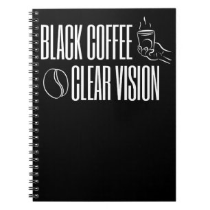 Schwarzes Kaffee Klares Blickfeld Spiralnotizbuch Notizblock
