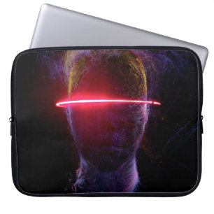 Schwarzes Kaleidoskop abstrakt Laptopschutzhülle