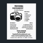 Schwarzes Kamerasymbol, Fotograf, Fotografie - Mie Flyer<br><div class="desc">Schwarzes Kamerasymbol,  Fotograf,  Fotografie Miete Werbung Flyer von der Business Card Store.</div>