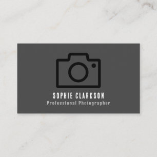Schwarzes Kamerasymbol, Fotograf, Fotografie Visitenkarte