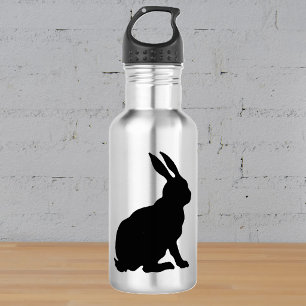 Schwarzes Kaninchen Silhouette Ostersonne Trinkflasche