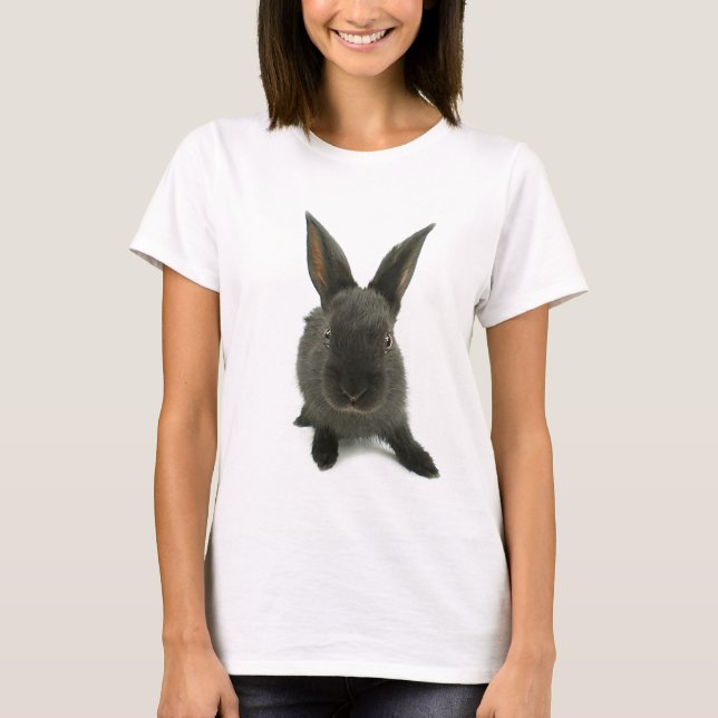 schwarzes Kaninchen T-Shirt (Vorderseite)