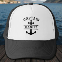 Schwarzes Kapitän Boot Nautical Anker Schiff