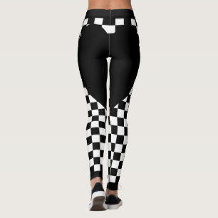 Schwarzes kariertes Herz Leggings