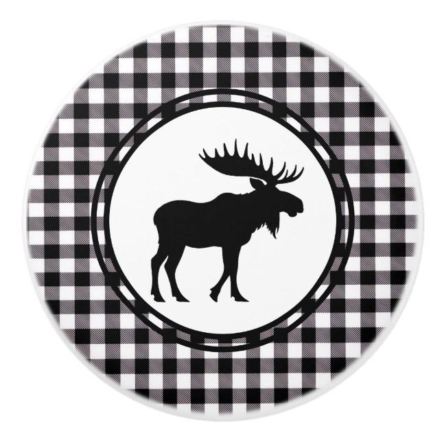 Schwarzes Karo Keramikknauf (Vorderseite)