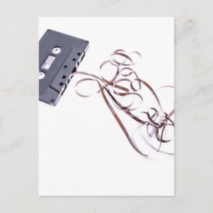 schwarzes Kassettenband Postkarte