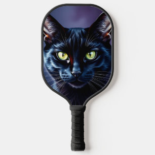 Schwarzes Katapult mit grünen Augen Pickleball Schläger
