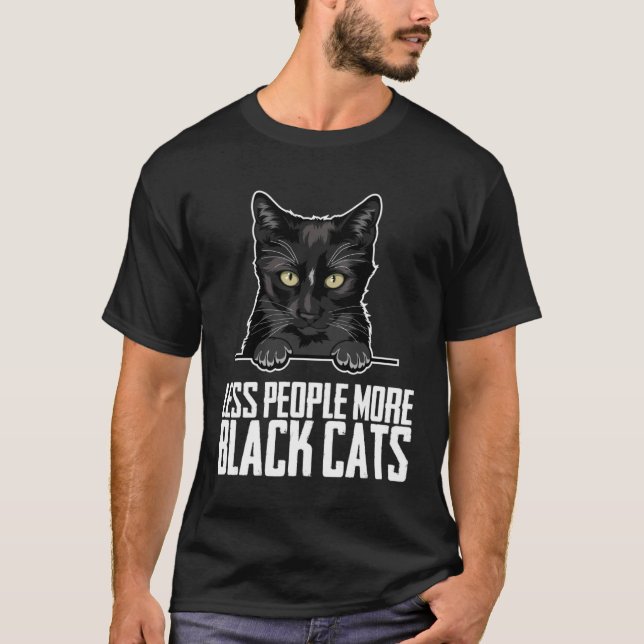 Schwarzes Kätzchen  Schwarze Katzenmutter  Schwarz T-Shirt (Vorderseite)