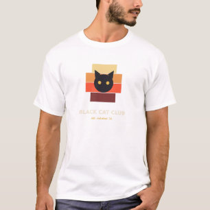 Schwarzes-Katzen-Club-Halloween-T-Shirt T-Shirt