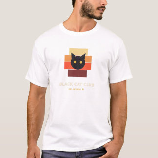 Schwarzes-Katzen-Club-Halloween-T-Shirt T-Shirt