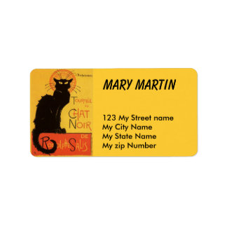 Schwarzes Katzen-Etikett, Adressaufkleber