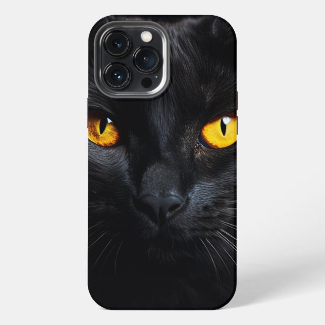 Schwarzes Katzen-Gesicht iPhone Hülle (Rückseite)