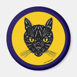 Schwarzes Katzen Gesicht Magnet