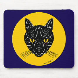 Schwarzes Katzen-Gesicht Mousepad