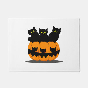 Schwarzes Katzen Halloween Fußmatte
