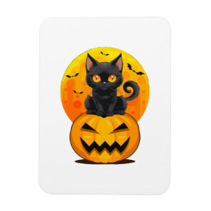 Schwarzes Katzen-Kürbis-Halloween-Kostüm Magnet