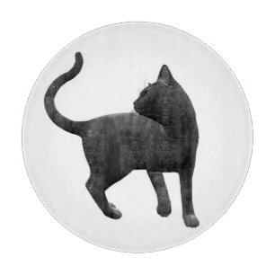 Schwarzes Katzen-Schneidbrett Schneidebrett
