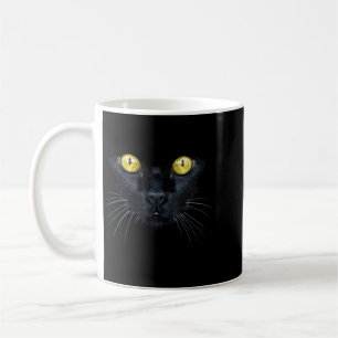 Schwarzes Katzen-Shirt Halloween Gruselige Gelbe A Kaffeetasse