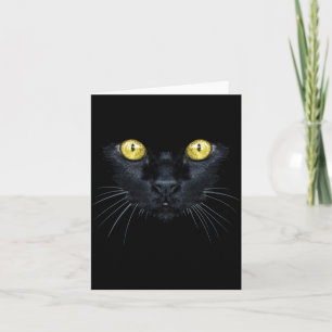 Schwarzes Katzen-Shirt Halloween Gruselige Gelbe A Karte