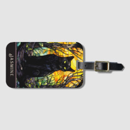 Schwarzes katzenhartes Glas gelb Gepäckanhänger