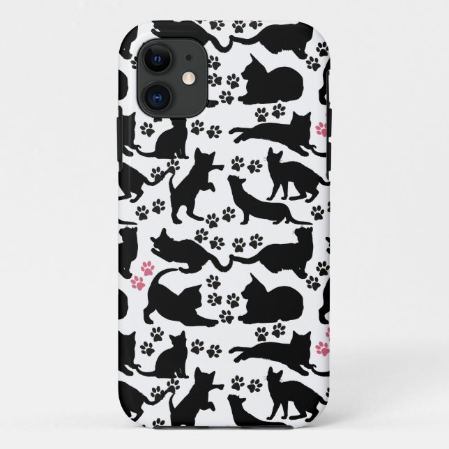 Schwarzes Katzenikon mit Paaren Case-Mate iPhone Hülle (Rückseite)