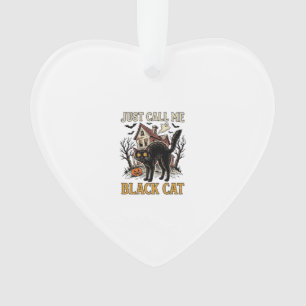 Schwarzes Katzenkostüm Spukhaus Lustiger Halloween Ornament