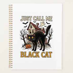Schwarzes Katzenkostüm Spukhaus Lustiger Halloween Planer