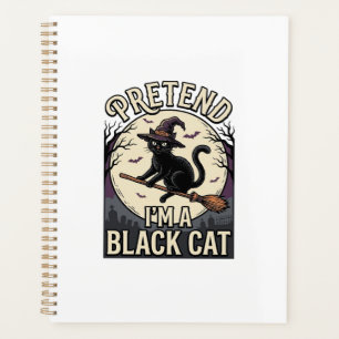 Schwarzes Katzenkostüm Vintage Halloween Hexenkatz Planer