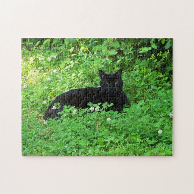 Schwarzes Katzenpuzzle Puzzle (Horizontal)