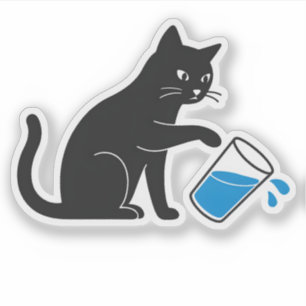 Schwarzes Katzenwasser - Aufkleber für Notebooks