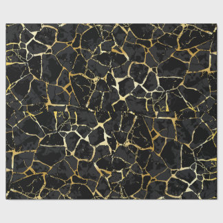 Schwarzes Kintsugi-Goldader-Geschenkpapier Geschenkpapier