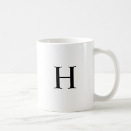 Schwarzes Klassisches Elegantes Monogramm Kaffeetasse