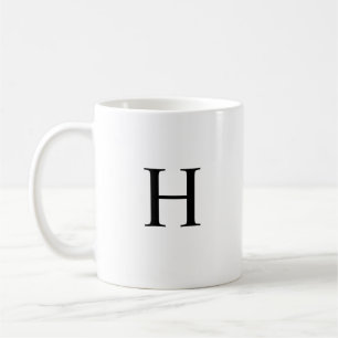 Schwarzes Klassisches Elegantes Monogramm Kaffeetasse