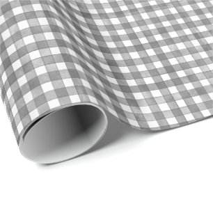 Schwarzes klassisches Gingham Geschenkpapier