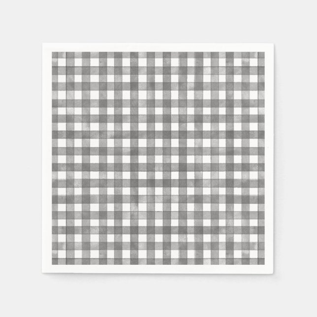 Schwarzes klassisches Gingham Serviette (Vorderseite)