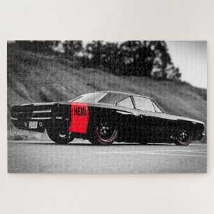 Schwarzes klassisches Muscle-Car Puzzle